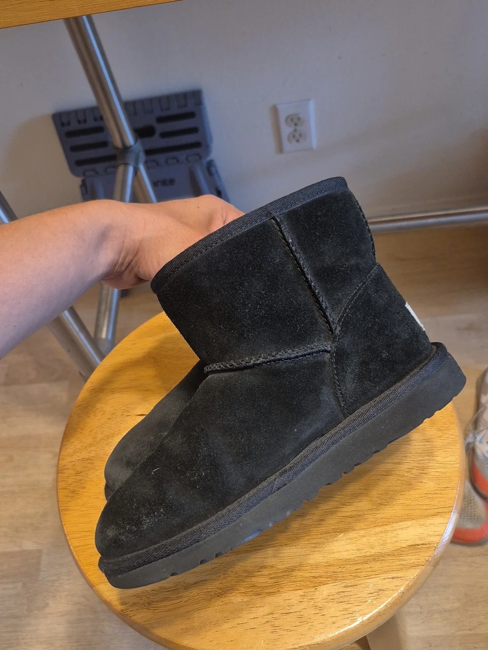 Ugg Black Suede Leather Boots Kids